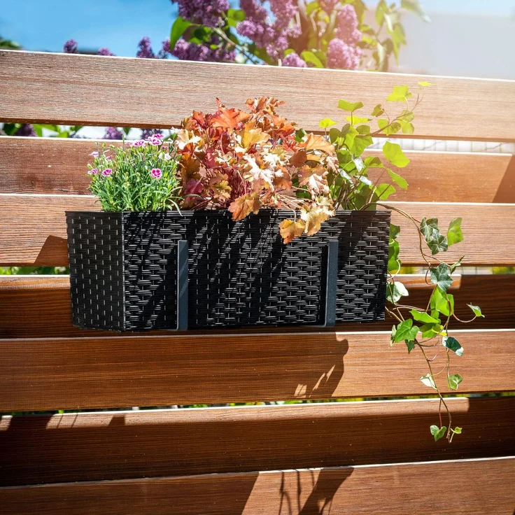 KADAX Blumentopf Balkonkastengriffe 19x56cm Schwarz – Bild 5