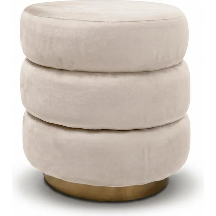 Lookway Pouf Pouf LUCIA im Glamour-Stil mit goldenem Sockel – Bild 1