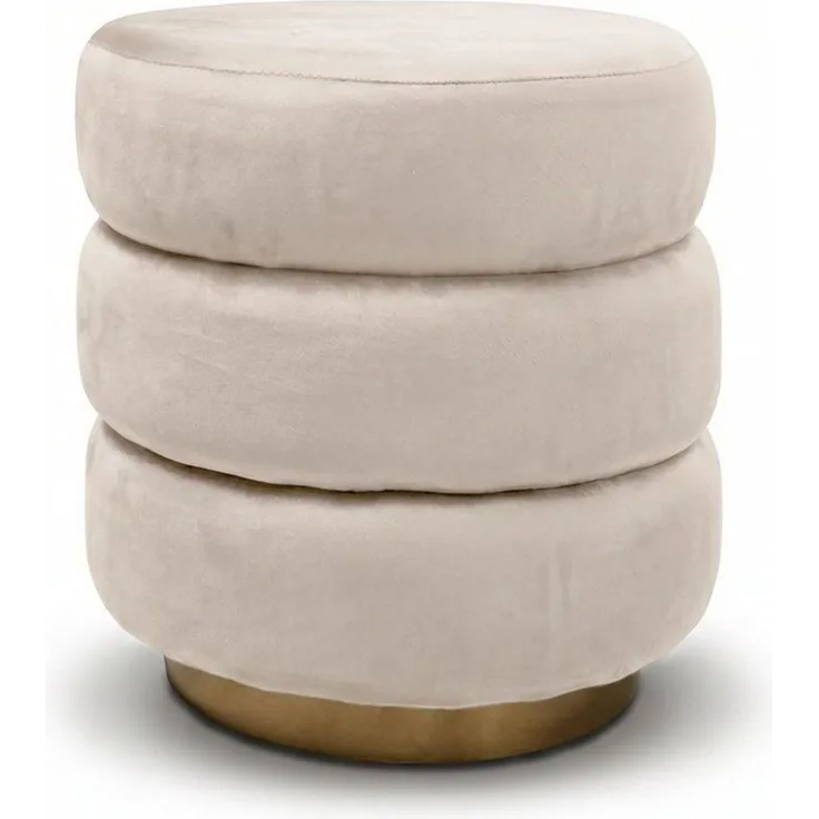 Lookway Pouf Pouf LUCIA im Glamour-Stil mit goldenem Sockel