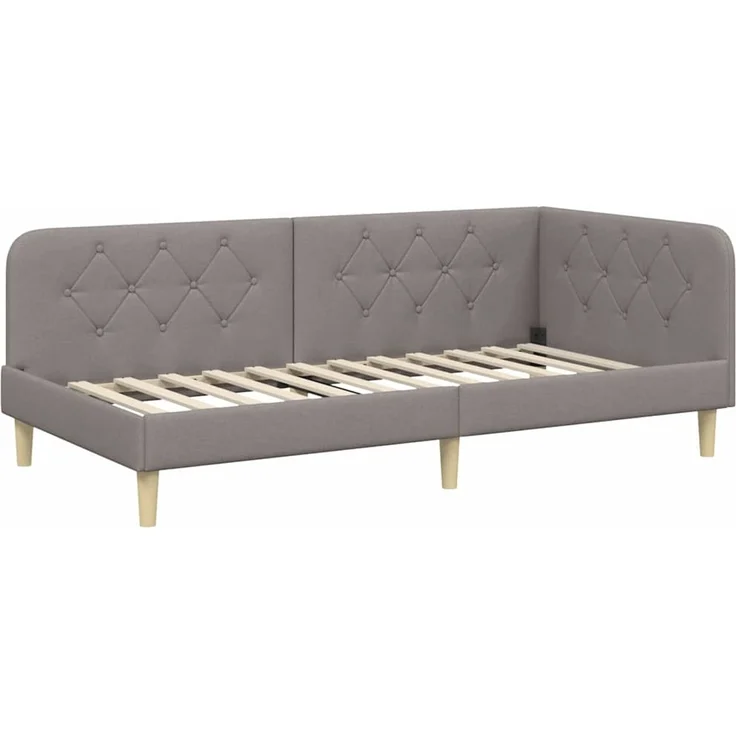 vidaXL Eckbettgestell Taupe 90 x 200 cm Stoff 3394122 – Bild 5