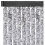 Flauschvorhang 120x200cm ( Meliert Hellgrau/Weiß ), perfekter Insekten- und Sichtschutz für Ihre Balkon- und Terrassentür, viele Farben