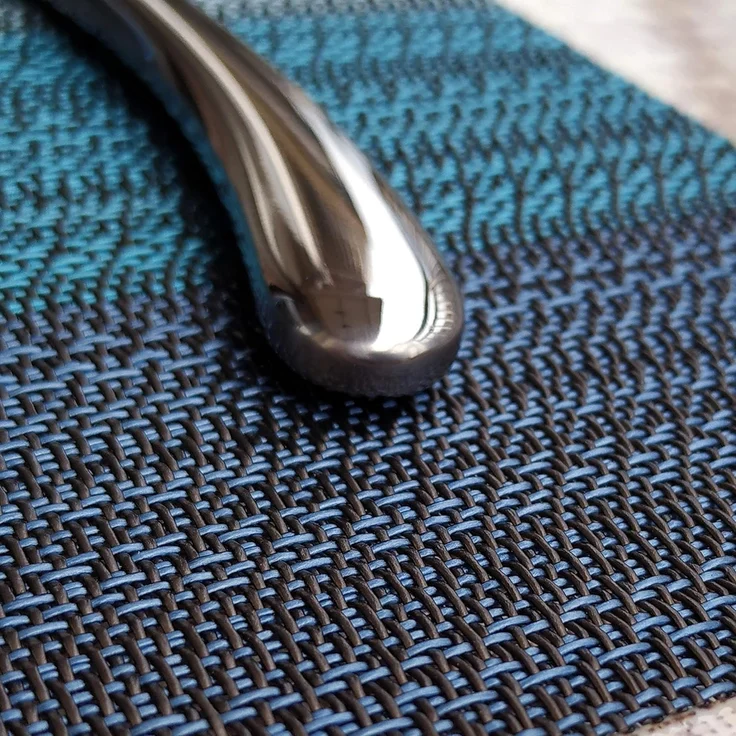 ABC 4-teiliges PVC-Geschirrset, rutschfest, abwaschbar, hitzebeständig, fleckenabweisend, Kunstfaser, graublau – Bild 4