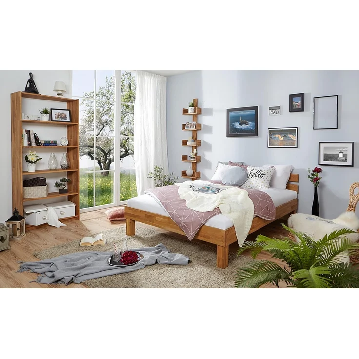 Einzelbett Futonbett "Luis" 140x200 Eiche massiv