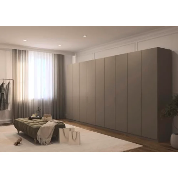 Rauch Möbel LUNIK, Kleiderschrank, Farbe Fango, Breite 405 cm | Schrank mit patentiertem Schnellmontagesystem, 9-türig, Push-to-open-Funktion, Zubehör Classic, Schlafzimmer, Ankleide – Bild 4