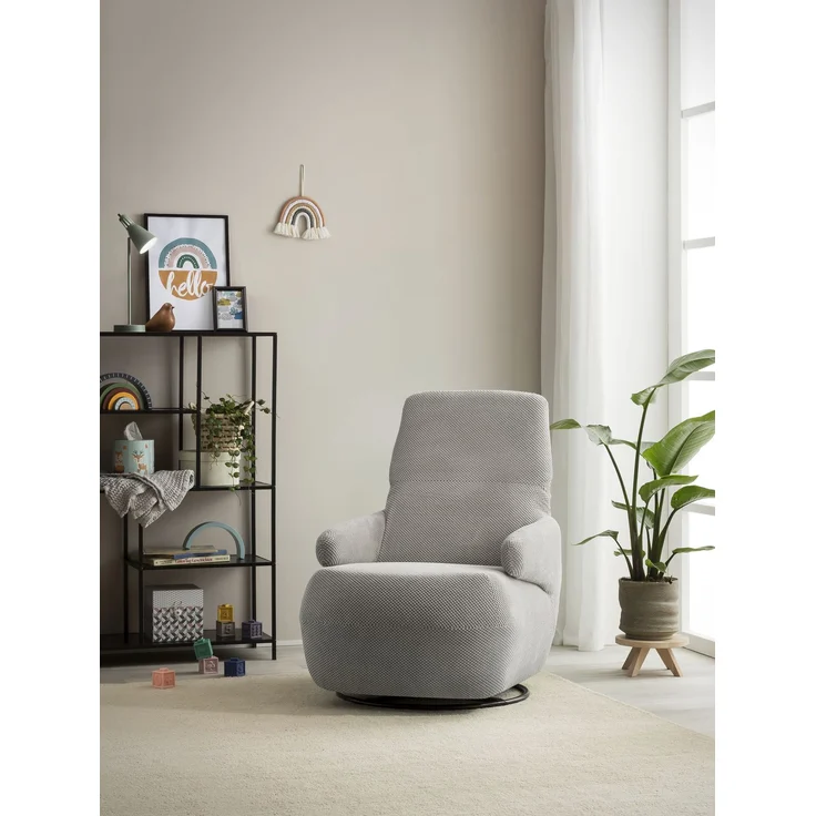 DOMO. collection Sessel 700015, Polstersessel, gepolsterte Rückenlehne, Rückenfunktion, Drehfunktion, Wippfunktion, Cocktailsessel, Loungesessel, 68 x 88 x 67 (BxTxH), grau – Bild 9