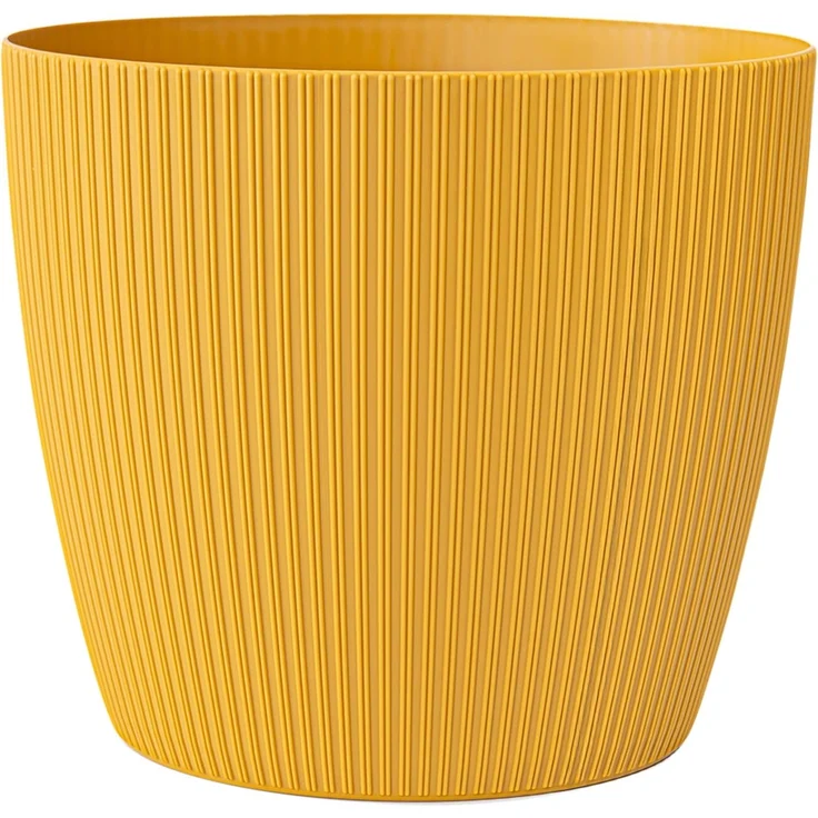 KONZEPT Blumentopf groß, gerillte Struktur 26/30cm, Übertöpfe für Zimmerpflanzen, aus Kunststoff ideal für Wohnzimmer, Küche und Balkon – Bild 1