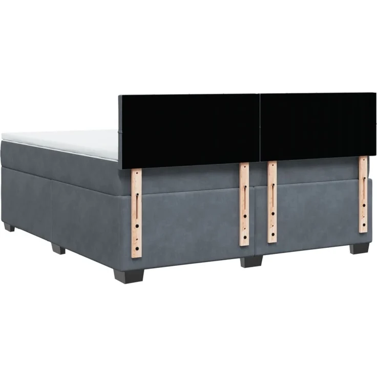 vidaXL Boxspringbett mit Matratze Dunkelgrau 180x200 cm Samt 3286379 – Bild 10