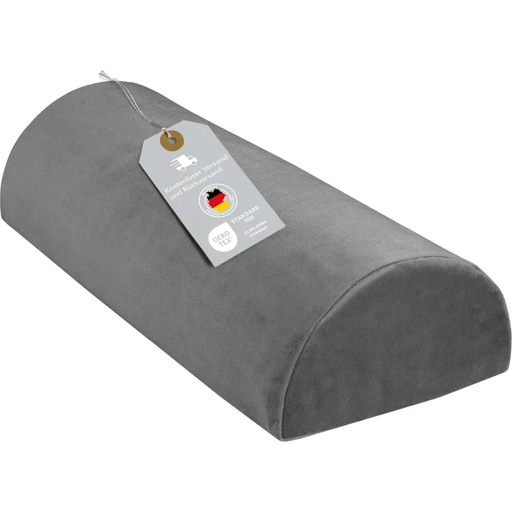 XDREAM Halbrolle ergonomisches Nackenkissen halbrund, Lagerungskissen, Funktionskissen, 1-tlg, wirkt stützend und entlastend, super weicher Mikroplüsch-Bezug