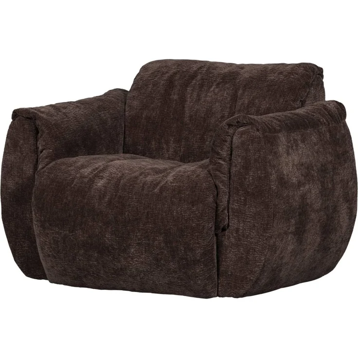 Drehsessel Baggy aus 3D-Chenille-Stoff, modernes Design, Dunkelbraun, bequeme Polsterung – Bild 1