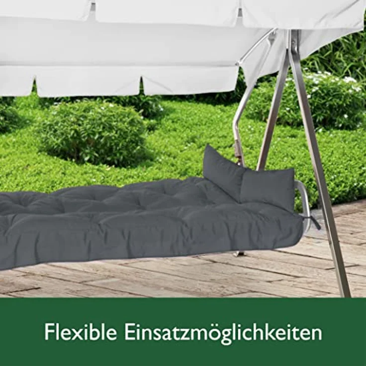 Beautissu Hollywoodschaukel Auflagenset Flair HS Graphitgrau – Bild 6