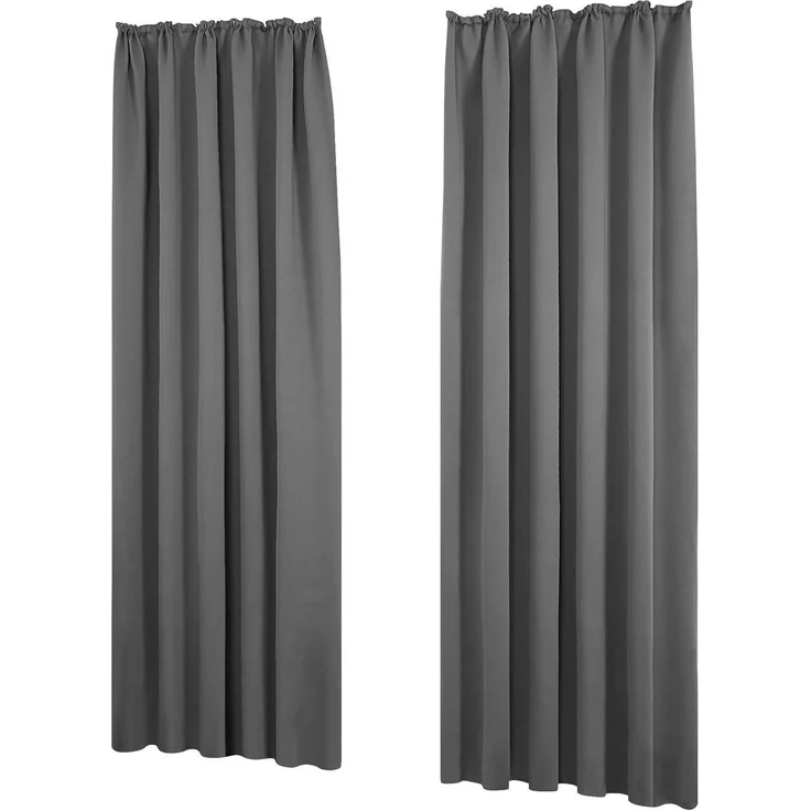 Verdunklungsvorhänge Thermo H260 x B140 cm (2er Pack) Hellgrau – Bild 8