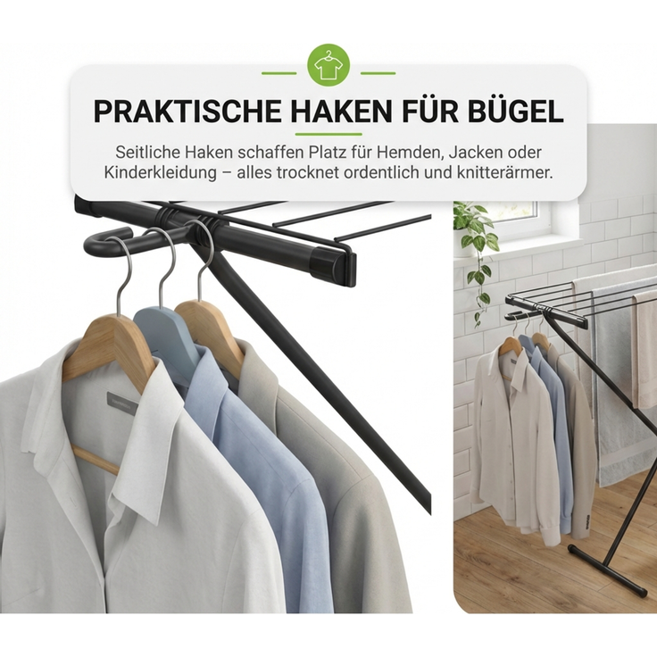 Gardissimo SPACE Badewannentrockner Wäscheständer Trockner mit Kleiderbügel – Bild 6