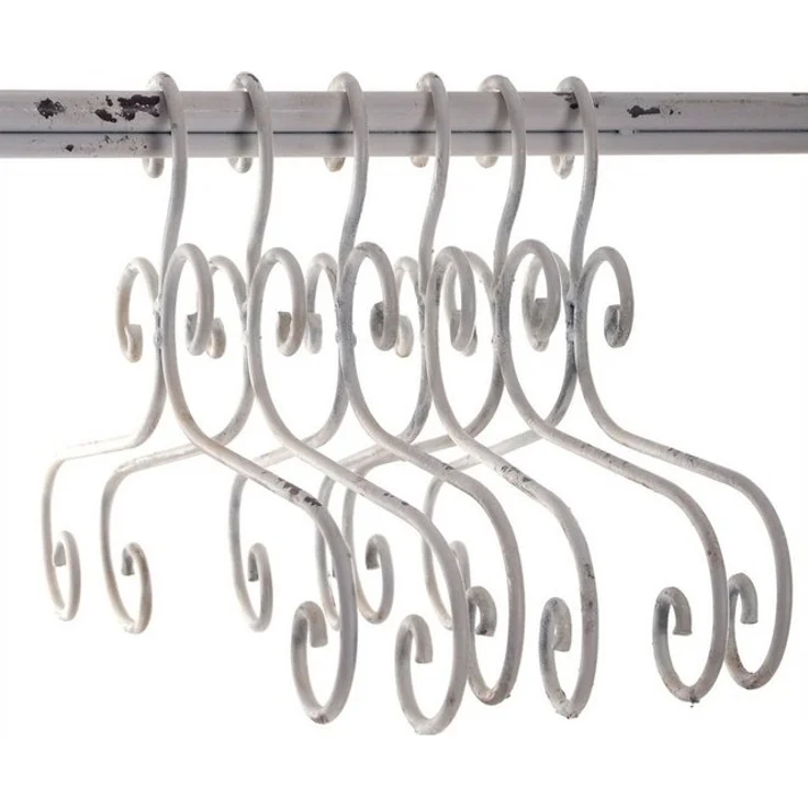 DESIGN DELIGHTS Garderobenständer Kleiderbügel 6er Set "AMELIE", Metall, weiß, 41 cm, Kleiderhaken – Bild 4