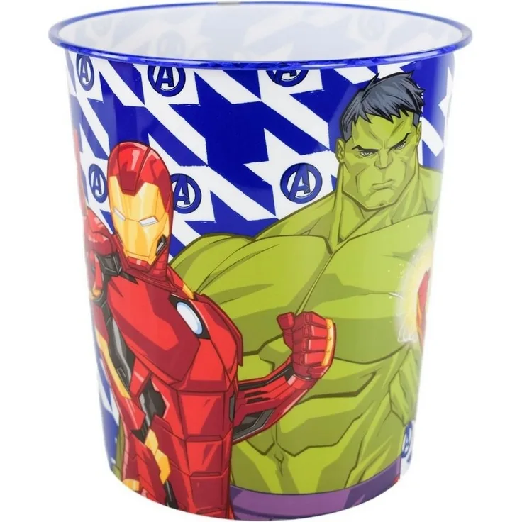 Papierkorb fürs Kinderzimmer aus Kunststoff Zeichentrickfiguren Motiv Ø21cm Avengers