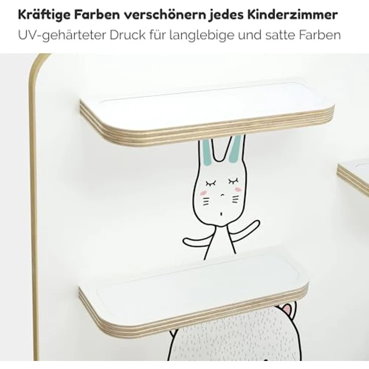 stadtecken Holzregal für Musikbox I Geeignet für die Toniebox und ca. 50 Tonies I Perfekte Tonie Aufbewahrung im Kinderzimmer I Zum Aufstellen oder Aufhängen (Freunde, Groß) – Bild 6