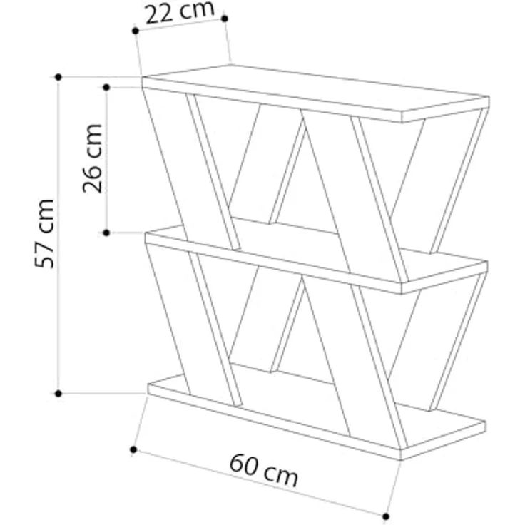Dmora - Wohnzimmertisch Thalia, Niedriger Wohnzimmertisch, Kaffeeregal, Couchtisch für Sofa, 60x22h57 cm, Anthrazit – Bild 2