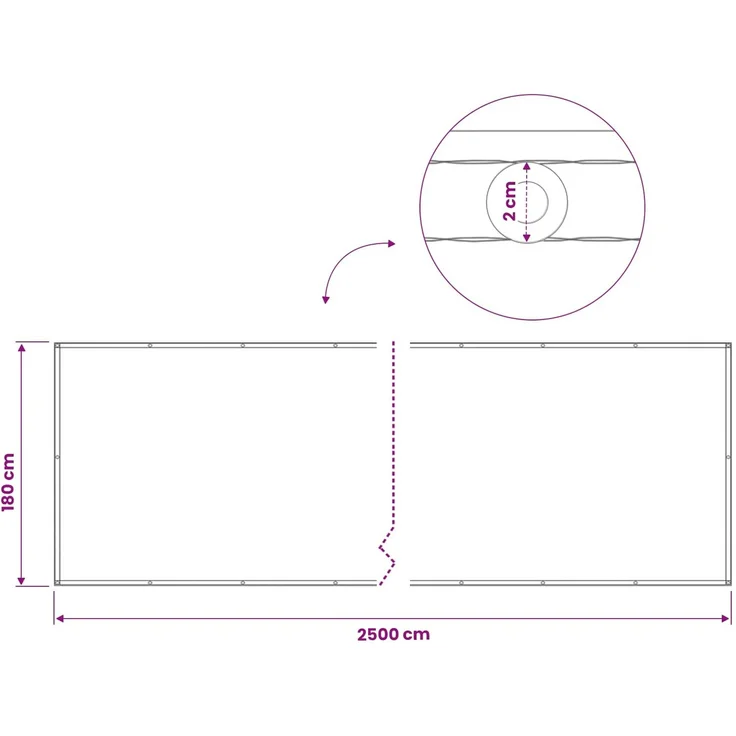 vidaXL Balkon-Sichtschutz 1,8 x 25 m Stoff mit PU-Beschichtung Weiß 42036795 – Bild 7