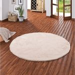 Pergamon Fellteppich Fellteppich Luxus Super Soft Plush Rund, Rund, Höhe: 25 mm