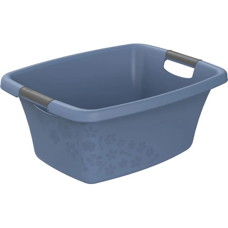 Rotho Wäschewanne Flowers 25 l Wäschekorb Wäschesammler Griffe Wäsche Korb Box – Bild 1