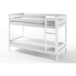 Homeline Etagenbett Kevin Etagenbett Kinderbett Weiss Hochbett Teilbar Massiv 90x200 cm