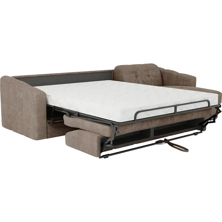 Vente-unique - DARIELO Sofa Stoff Schokoladenbraun - B 223 cm152 cm x H 90 cm x L 295 cm – Bild 7