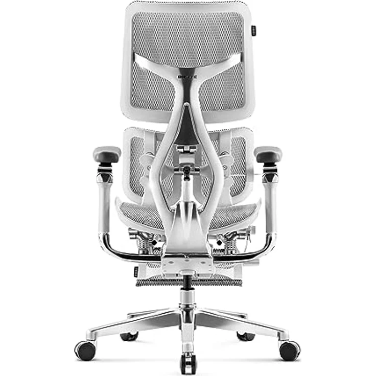 Diablo Brave V-Kinetic Bürostuhl Ergonomisch Schreibtischstuhl Chefsessel mit Fußstütze 5D Armlehnen Netzstoff Lendenwirbelstütze Verstellbarer Sitz Belastbar bis 120 kg (Grau) – Bild 6