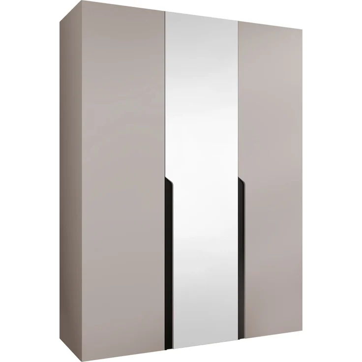 Kleiderschrank Veluna II 150 (Farbe: Cashmere / Cashmere + Schwarz) – Bild 1