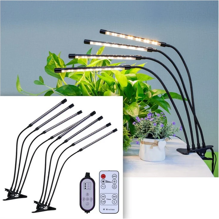Casativo Pflanzenlampe LED Pflanzen Wachstumslampe 14 W 4 Schwanenhälse Timer USB dimmbar, 20 LEDs je Schwanenhals, LED-Licht, 4 flexible Leuchten 3 Lichtmodi & individuell verstellbare Arme – Bild 1