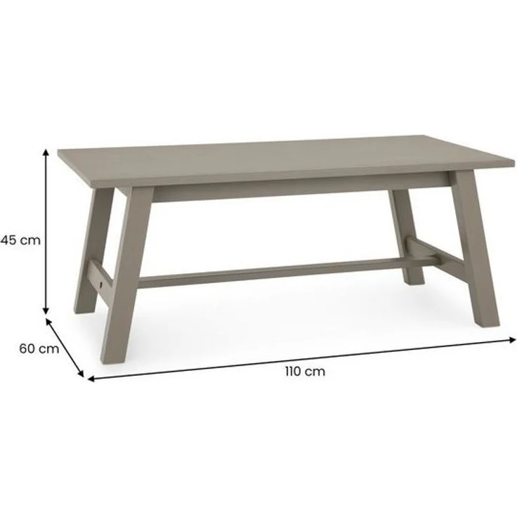 IDIMEX Couchtisch LUZERNA, Wohnzimmertisch 45x60 cm aus Massivholz, moderer Sofatisch grau – Bild 4