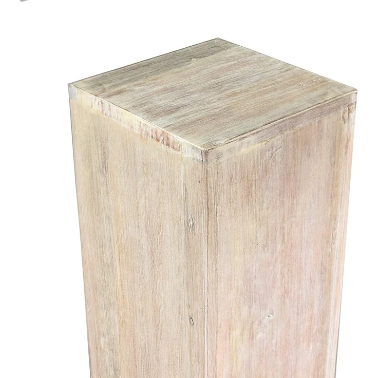 Oriental Galerie Blumenhocker Massive Holz Säule Viereckig Podest Whitewash klein 65cm (1 St) – Bild 5