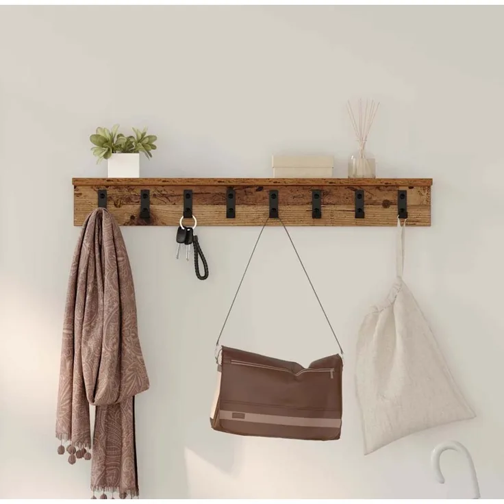 vidaXL Wandmontierter nachttisch Altholz 80 x 10,5 x 10,5 cm 874369