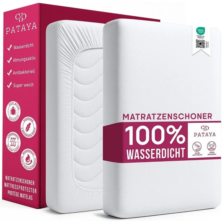 Matratzenschoner 90x200, 140x200, 160x200, 180x200 Matratzenauflage, Fitted Pataya, wasserundurchlässig, atmungsaktiv, pflegeleicht – Bild 1