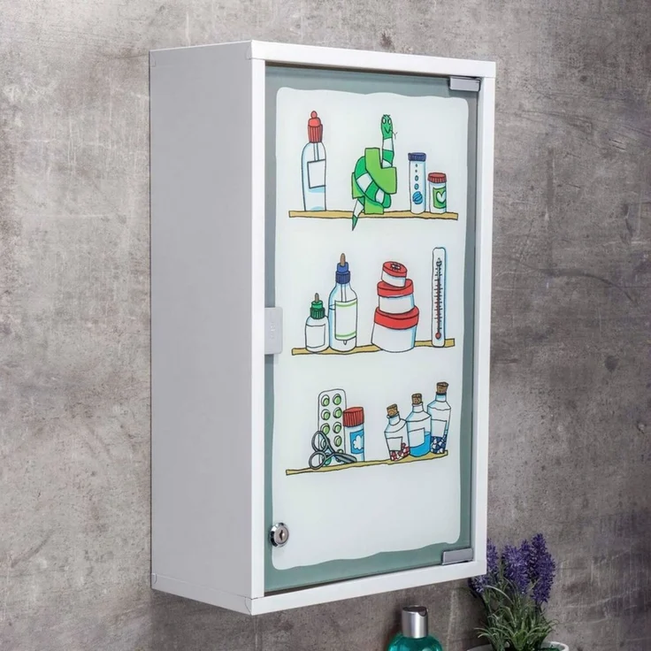HI Medizinschrank 30 x 15 x 50 cm Edelstahl 423971 – Bild 1