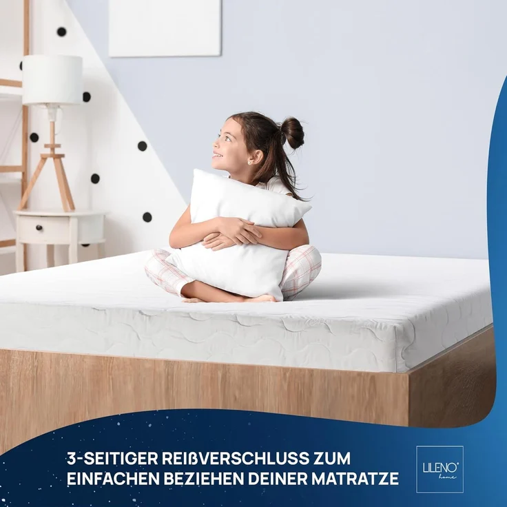 LILENO HOME Matratzenbezug 100x200 cm Reißverschluss - waschbarer Matratzenschoner aus Microfaser ideal für Allergiker - extra weicher Schonbezug für Matratzen (rundum) Höhe 14-16 cm – Bild 5