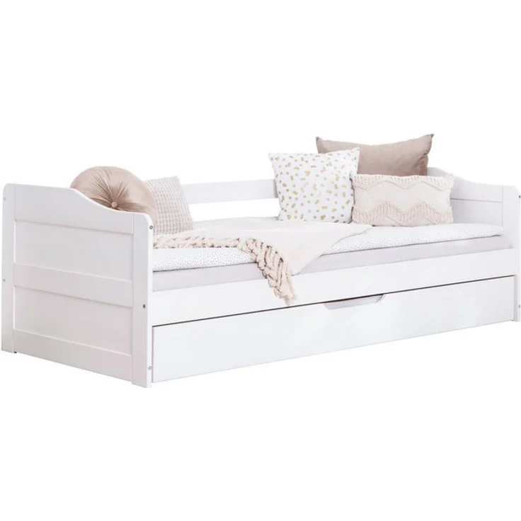 Ticaa Funktionsbett Melinda, Daybett, Jugendbett, 2 Schlafplätze, Schublade auf Rollen, FSC®-zertifizierte Kiefer, 2 Rollroste, Massivholz – Bild 4