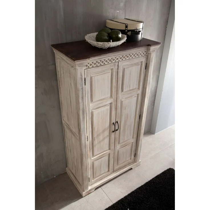 Schrank Mango / Akazie 100x50x180 weiß gewachst CASTLE-ANTIK #239 – Bild 2