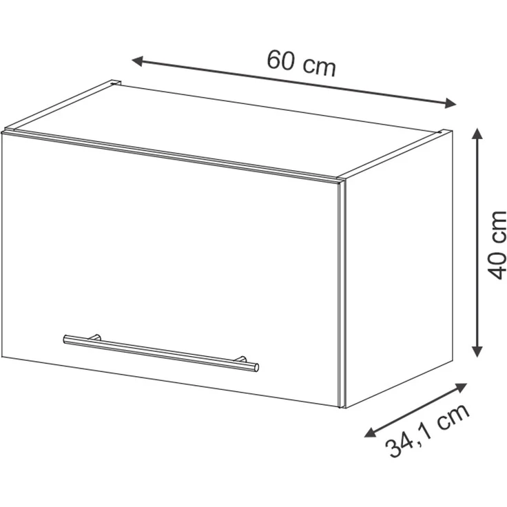 Hängeschrank Fame-Line Dunkelblau Hochglanz 60 cm Flach Vicco – Bild 3