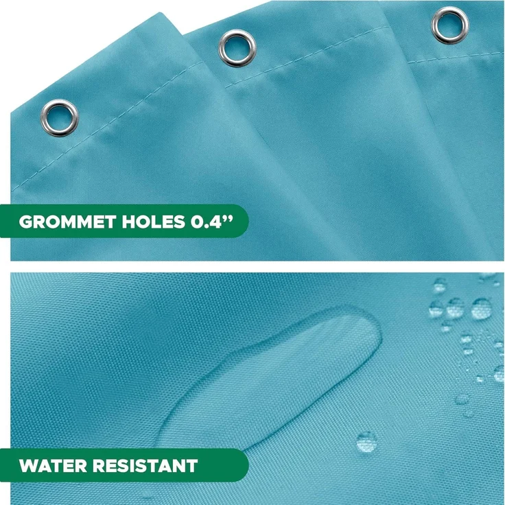 Stoff Duschvorhang 183 × 183 cm Blau, Wasserresistent, Rostfreie Ösen, Hotel-Qualität – Bild 3