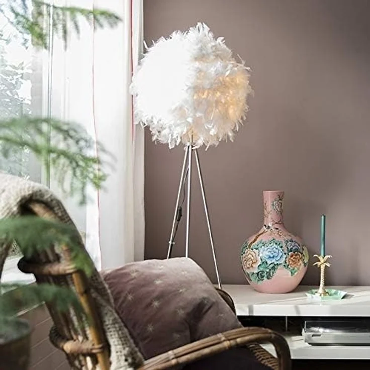 Qazqa Stehlampe Feather, ohne Leuchtmittel, E27, Weiß, Modern, Stahl, 1-flammig – Bild 1