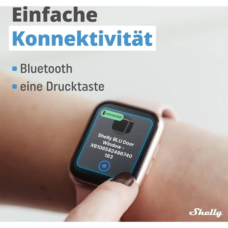 Shelly Blu Door/Window Schwarz | Bluetooth Smart Tür- und Fenstersensor mit LUX-Sensor | Sicherheit | Unmittelbare Reaktion | iOS Android App | Gateway Erforderlich | Szenen-Aktivierung – Bild 2
