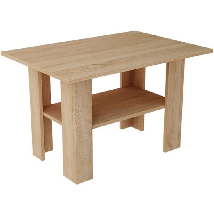 Home Collective Couchtisch mit Ablage Tisch mit matter Oberfläche, Beistelltisch 87 cm breit (Ideal für Schlafzimmer, Wohnzimmer aus laminiertem Holz), Loft Design 1 Ablage für zusätzlichen Stauraum sonoma – Bild 3