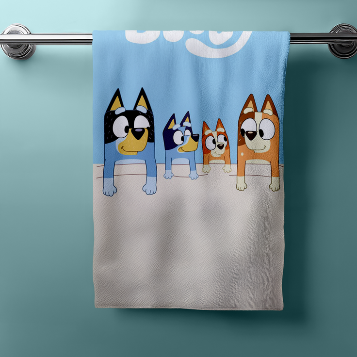 Bluey Duschtuch Strandtuch Badetuch 70 x 140 cm