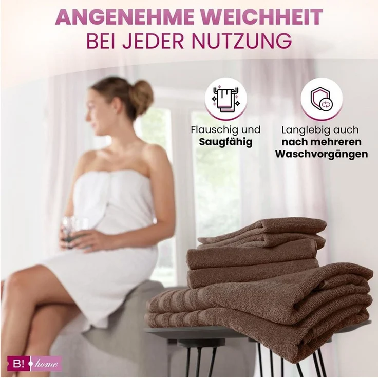 2er Set Saunatücher Plain braun 90x200 - Größe: 90x200, Farbe: Braun – Bild 1