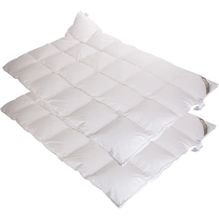 2 Stück Belladream Daunendecken Daunenbetten 135x200 100% Daunen Außensteg – Bild 1