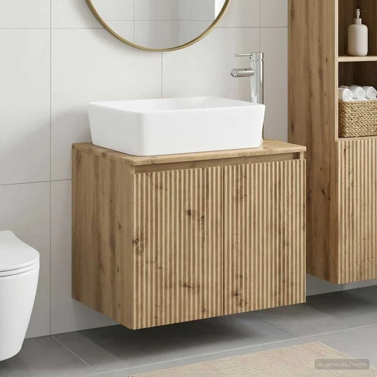 vidaXL Badezimmermöbel-Set Artisan-Eiche Holzwerkstoff 3404339 – Bild 1