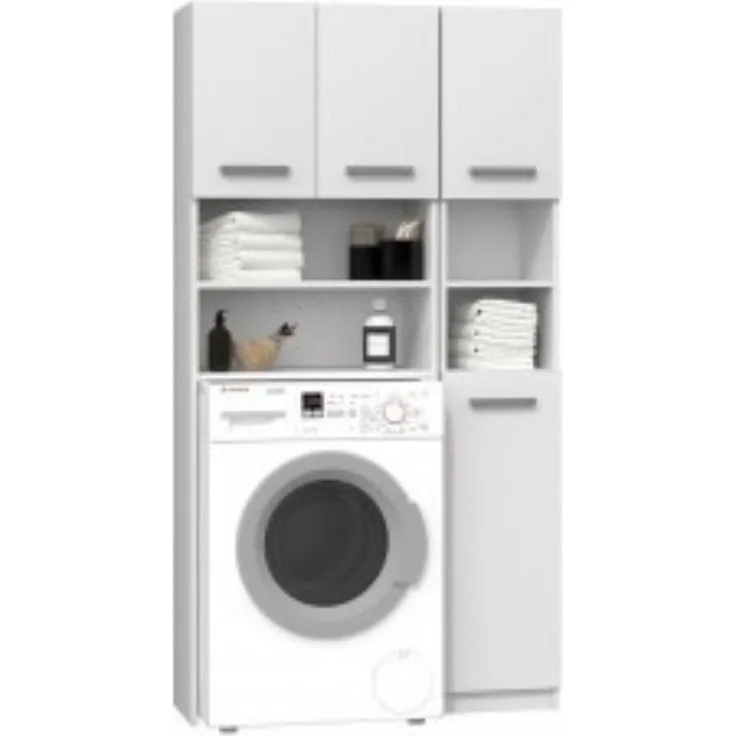 pressiode Badregal Waschmaschinenschrank Badschrank Badregal lange Tür