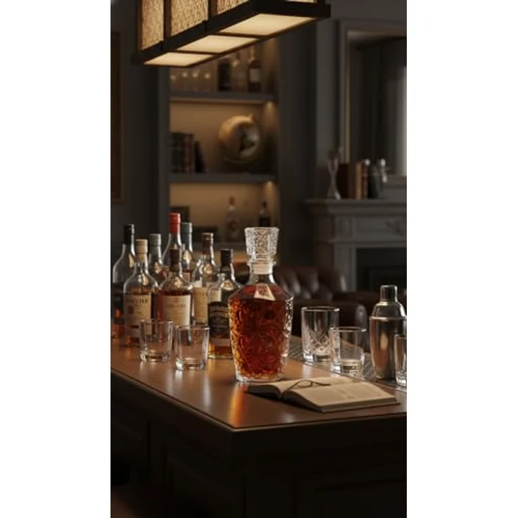 Provance Karaffe Whiskey Karaffe aus Glas Verschluss 900ml, (Set, 1x Flasche 1x Deckel), 900ml Fassungsvermögen – Bild 4