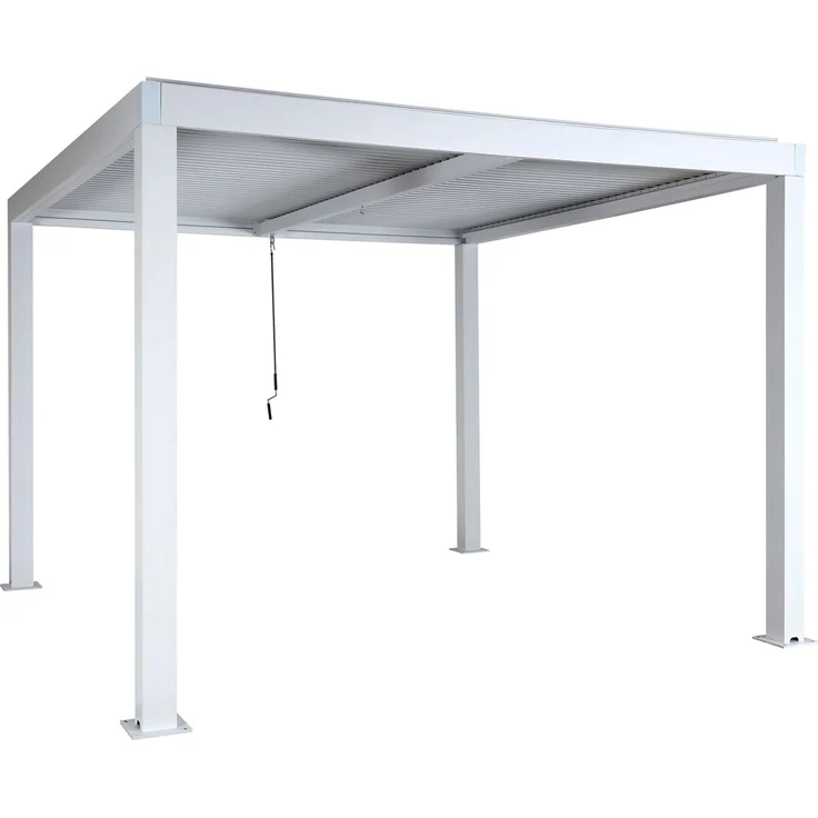 Mendler 'HWC-L46' Pergola, Regenrinne sturmfest, Aluminium weiß, 3x3 m – Bild 9