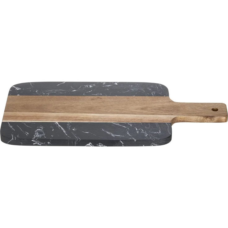 SCHÖNER WOHNEN-Kollektion Schneidebrett Atami, Akazienholz, Massivholz, (1-St), Küchenbrett mit Griff, massives Akazienholz und Marmor, Servierbrett – Bild 3