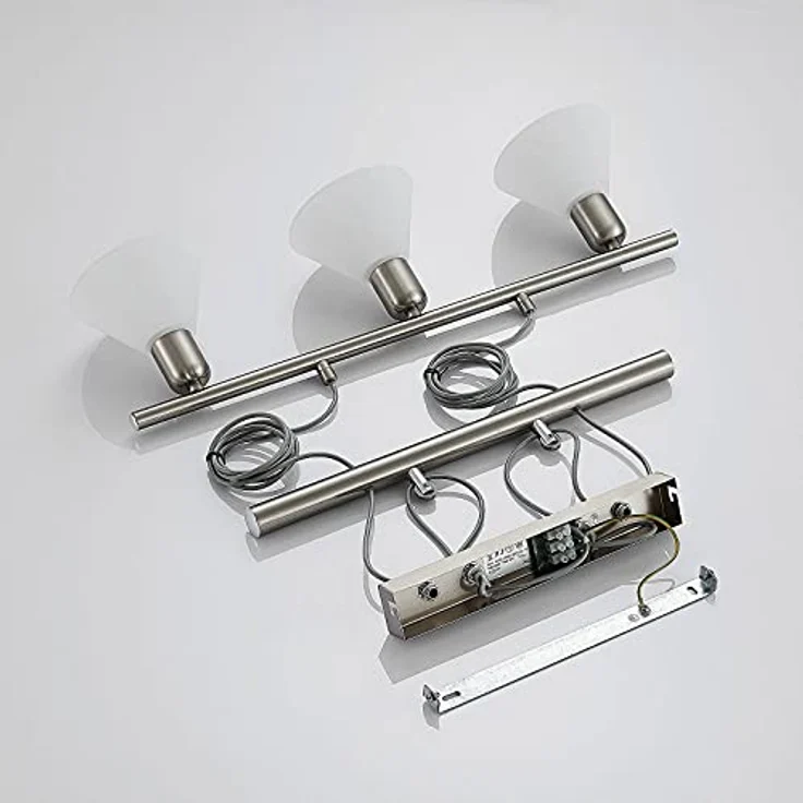 Lindby Pendellampe Delira, 3-flg., nickel, höhenverstellbar mit weißen Glasschirmen – Bild 9